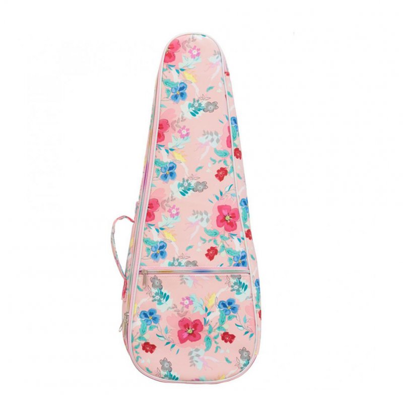 Printed Leather Ukulele Bag Cotton Soft Case Waterproof Backpack 21 inches