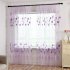 Printed Tulle Transparent Window Screen Bedroom Balcony Curtain purple W100cm   H200cm