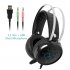Professional 7 1 Gaming Headset Gamer Surround Sound USB Wired Headphones with Microphone for PC Computer Xbox One PS4 RGB Light 7 1 short Mic