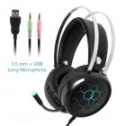 Professional 7 1 Gaming Headset Gamer Surround Sound USB Wired Headphones with Microphone for PC Computer Xbox One PS4 RGB Light 3 5 long Mic