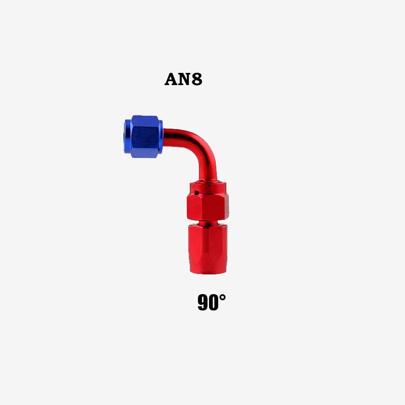 Professional AN8 Swivel Hose End Fitting Adapter for Oil/Fuel/Gas Hose Line 90 degrees