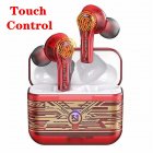 Professional Bluetooth compatible  5 0  Earphones Low Latency Touch Control Chicken eating Game Transparent Wireless Headset Sport Earbuds Transparent red