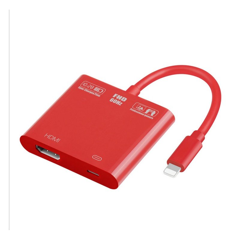 Professional HDMI Cable Adapter for Apple interface 8Pin to HDMI Digital AV Converter for iPad iPhone iOS 11 10 red