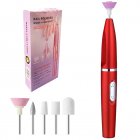Professional Manicure Pedicure Set Electric Nail File Set Nails Care Kits Hand Foot Nail Care Trimmer Buffer Tools For Manicure Disassemble Exfoliate Remove Calluses WNJ-035 Red