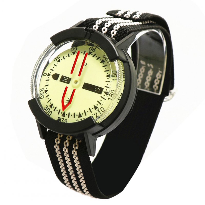 Professional Outdoor Diving Compass Retractable Strap Strong Magnetic Luminous Wristwatch Compass Camping Tool as picture show