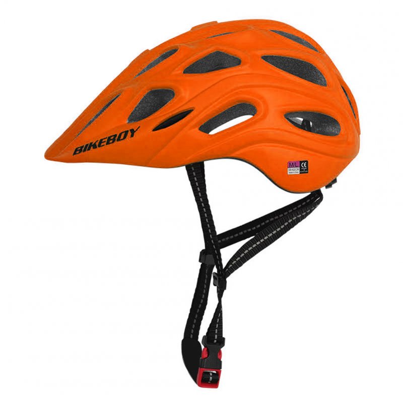 Professional Road Mountain Bike Helmet with Glasses Ultralight MTB All-terrain Sports Riding Cycling Helmet Fluorescent orange_One size