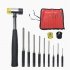 Professional Roll Pin Punch Tools Set With Hammer Woodworking Removing Repair Tools With Storage Pouch Pin punch   25MM rubber double sided hammer   two accesso