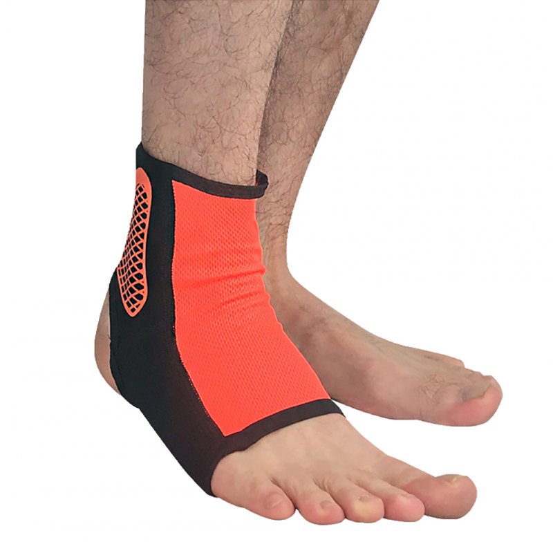 Professional Sports Ankle Support Breathable Ankle Guard Compression Socks Outdoor Basketball Football Sprain Protective Clothing Orange XL