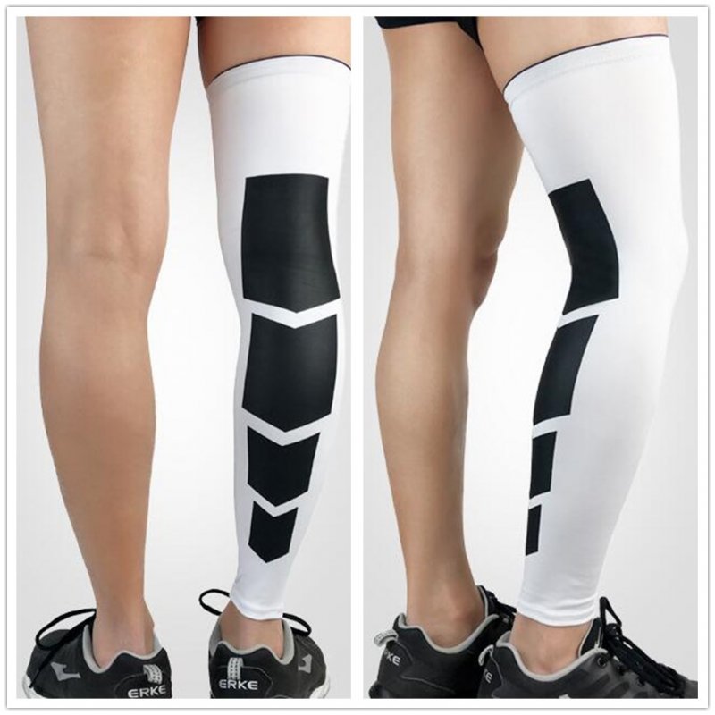 Professional Sports Knee Warm-keeping Compression Sleeve Leg Protection for Outdoor Basketball Football white_M