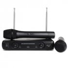 Professional Wireless Microphone System Karaoke Dual Handheld Dynamic Microphones Mic for Home Party KTV black_UK plug
