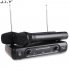 Professional Wireless Microphone System Karaoke Dual Handheld Dynamic Microphones Mic for Home Party KTV black UK plug