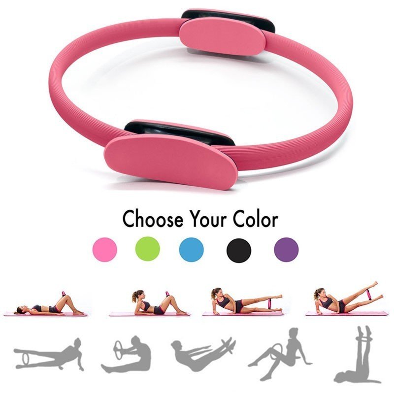 Professional Yoga Circle Pilates Sport Magic Ring Women Fitness Kinetic Resistance Circle Gym Workout Pilates Accessories Pink_OPP bag