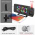 Projection Alarm Clock RGB Digital Display Projector LED Screen Loud Desk Clock LEDProjection Alarm Clock For Heavy Sleeper black