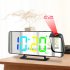 Projection Alarm Clock RGB Digital Display Projector LED Screen Loud Desk Clock LEDProjection Alarm Clock For Heavy Sleeper black
