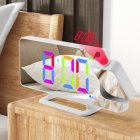 Projection Alarm Clock With 180° Rotation Projection Alarm Clock 4 Gears Of Adjustable Brightness 11 Color RGB Display 7.4-inch Mirror LED Mirror Digital Clocks White