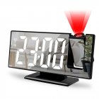Projection Clock With USB Cable 180° Rotation Projection Alarm Clock With Temperature Show Snooze Function Black shell with white letters