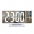 Projection Clock With USB Cable 180   Rotation Projection Alarm Clock With Temperature Show Snooze Function White shell with green letters