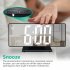 Projection Clock With USB Cable 180   Rotation Projection Alarm Clock With Temperature Show Snooze Function White shell with green letters