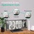 Projection Clock With USB Cable 180   Rotation Projection Alarm Clock With Temperature Show Snooze Function White shell with green letters