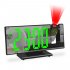 Projection Clock With USB Cable 180   Rotation Projection Alarm Clock With Temperature Show Snooze Function White shell with green letters