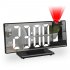 Projection Clock With USB Cable 180   Rotation Projection Alarm Clock With Temperature Show Snooze Function Black shell with red letters