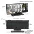 Projection Clock With USB Cable 180   Rotation Projection Alarm Clock With Temperature Show Snooze Function White shell with green letters