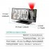 Projection Clock With USB Cable 180   Rotation Projection Alarm Clock With Temperature Show Snooze Function White shell with green letters