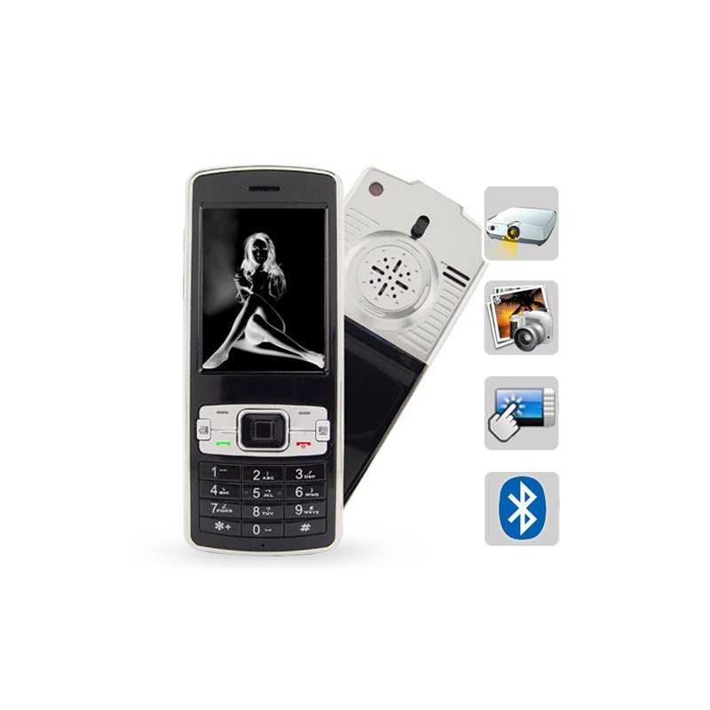 Projector Phone Triband GSM/GPRS Touchscreen Cell Phone