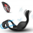 Prostate Massager Anal Vibrator With Butt Plug 10 Vibration Modes Penis Ring G-spot Vibrator Delayed Ejaculation Scrotum Bondage Ball Stretcher, For Men Couple Pleasure black
