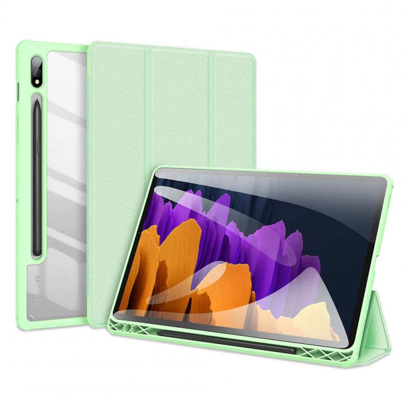 Protective Case Pu+tpu+acrylic Precise Cutout Case Compatible For Samsung Tab S8 S8 Ultra Transparent Cover Matcha green_Tab S8 Plus/S7 Plus/S7 FE