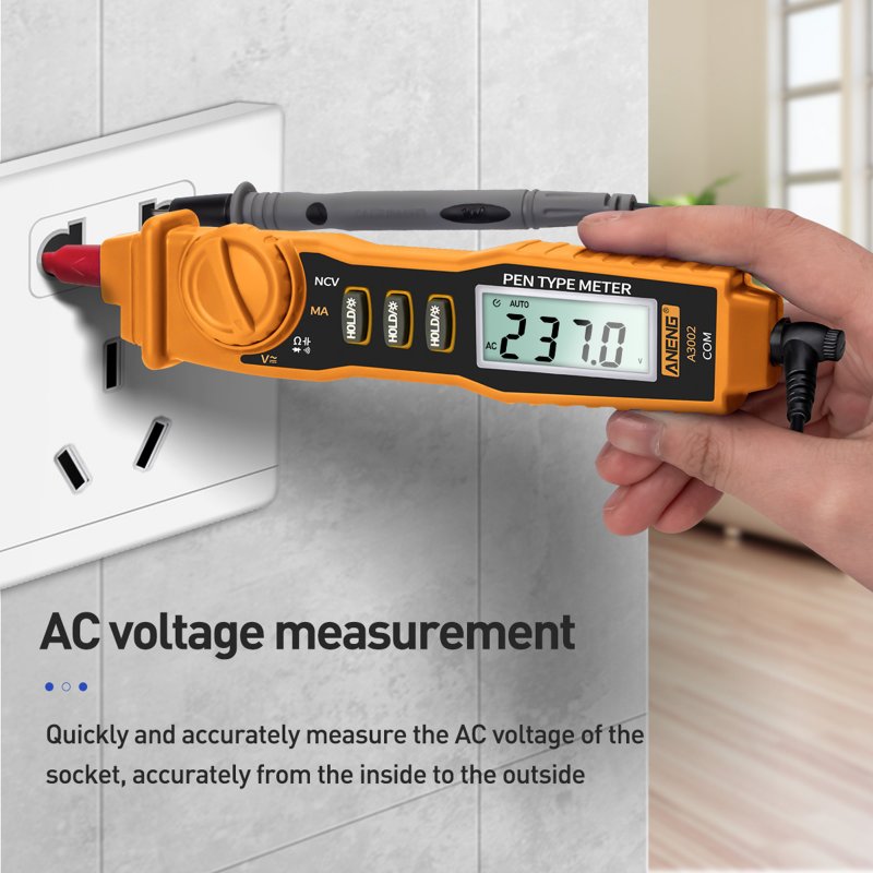 ANENG A3002 Digital Pen Detector Multimeter High-precision AC / DC Voltage Resistance Capacitance Measuring Orange