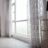 Pteris Flower Pattern Tulle Window Curtain for Living Room Bedroom Wine red 1 2 7 meters high
