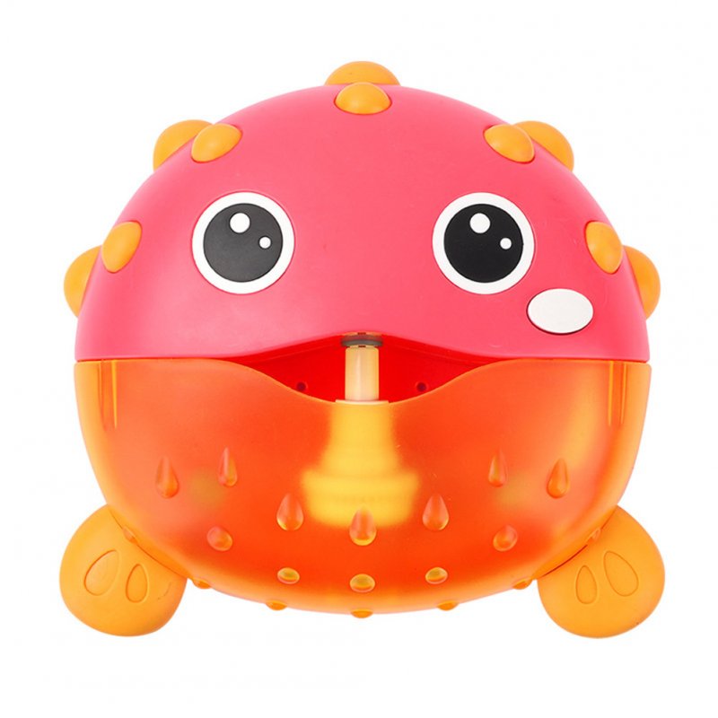 Puffer Fish Music Bubble Machine Built-in 12 Classic Songs Funnny Children Bath Toys Red