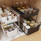 Pull Out Cabinet Organizer Fixed with Damping Guide Carbon Steel Pantry Shelves
