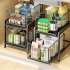 Pull Out Sliding Drawer Cabinet Organizer Slide Out Stackable Under Sink Cabinet Organizer 2 Tier Storage Shelf Multipurpose For Kitchen Bathroom white
