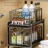 Pull Out Sliding Drawer Cabinet Organizer Slide Out Stackable Under Sink Cabinet Organizer 2 Tier Storage Shelf Multipurpose For Kitchen Bathroom white