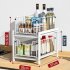 Pull Out Sliding Drawer Cabinet Organizer Slide Out Stackable Under Sink Cabinet Organizer 2 Tier Storage Shelf Multipurpose For Kitchen Bathroom white