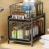 Pull Out Sliding Drawer Cabinet Organizer Slide Out Stackable Under Sink Cabinet Organizer 2 Tier Storage Shelf Multipurpose For Kitchen Bathroom white