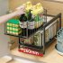Pull Out Sliding Drawer Cabinet Organizer Slide Out Stackable Under Sink Cabinet Organizer 2 Tier Storage Shelf Multipurpose For Kitchen Bathroom white