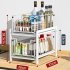 Pull Out Sliding Drawer Cabinet Organizer Slide Out Stackable Under Sink Cabinet Organizer 2 Tier Storage Shelf Multipurpose For Kitchen Bathroom white