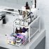 Pull Out Sliding Drawer Cabinet Organizer Slide Out Stackable Under Sink Cabinet Organizer 2 Tier Storage Shelf Multipurpose For Kitchen Bathroom white