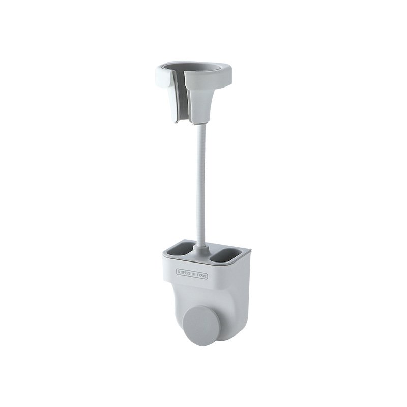 Punch-free Universal Shower  Bracket Adjustable Shower Holder Bathroom Accessories Hair dryer rack Nordic grey