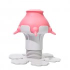 Puppy Feeder For Multiple Puppies Silicone Breast Milk Feeder With Mulit-Nipples Milk Bowl For Newborn Pets Puppy Kitten Pink