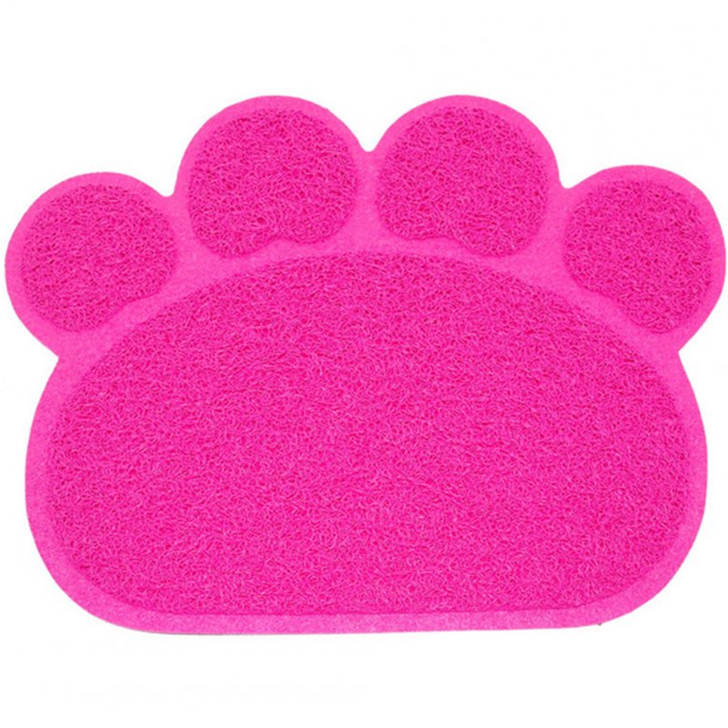 Puppy Kitty Dish Feeding Bowl Placemat Tray Tidy Paw Print Dog Cat Litter Mat Easy Cleaning Sleeping Pad Cama Pink_30x40cm