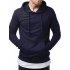 Pure Color Leisure Hole Fashion Men Side zipper Sweatershirt black XL