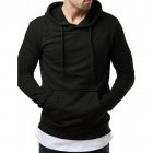 Pure Color Leisure Hole Fashion Men Side zipper Sweatershirt black XL