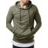 Pure Color Leisure Hole Fashion Men Side zipper Sweatershirt ArmyGreen L