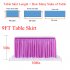 Purple Color Long Yarn Table Skirt with Threaded Ribbon for Wedding Party