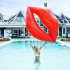 Pvc Inflatable Swimming Ring Lip shaped Floating Bed Lie on Pool Float Water Toys red