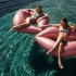 Pvc Inflatable Swimming Ring Lip shaped Floating Bed Lie on Pool Float Water Toys red
